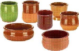 Варианты глиняных (керамических) горшочков представленных на прилавках европейских и российских магазинов